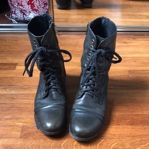 Steve Madden Black Combat Boots